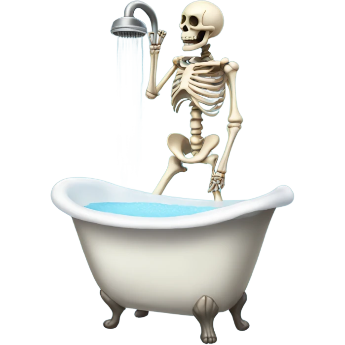 Skeleton showering emoji