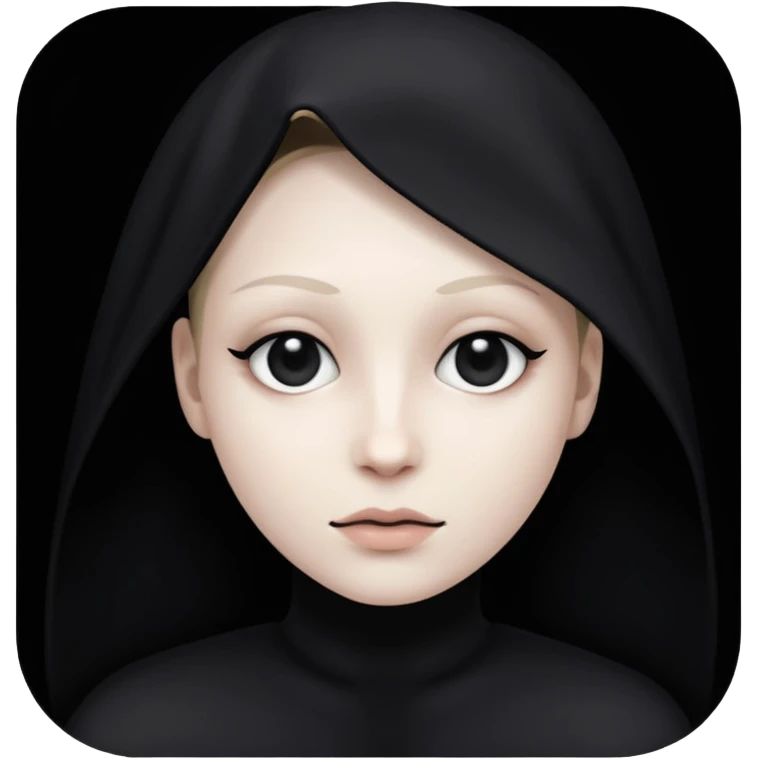 Shadowy figure all blacked out, blackout eyes emoji