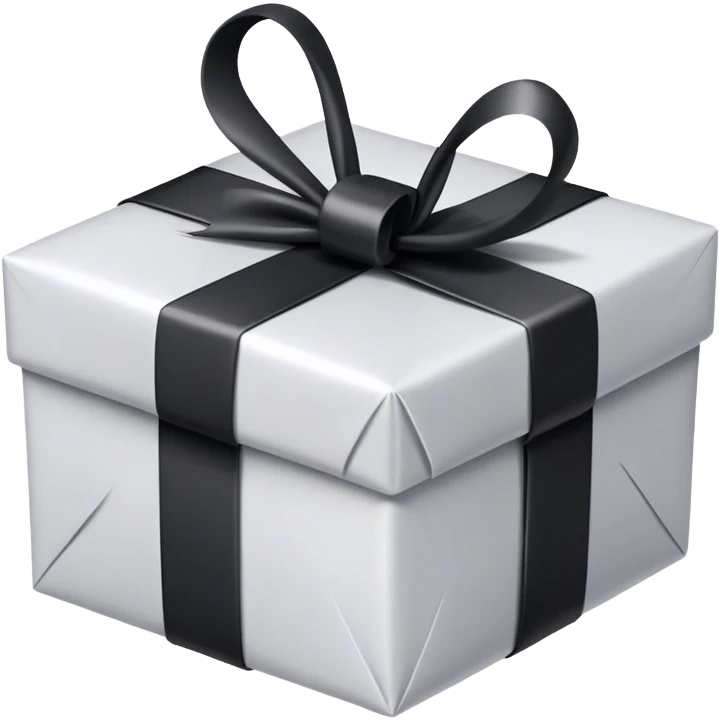 Gift wrapped with black tope emoji