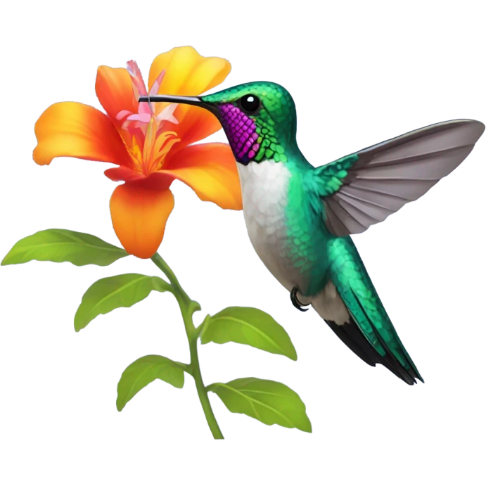 Hummingbird smelling a flower  emoji