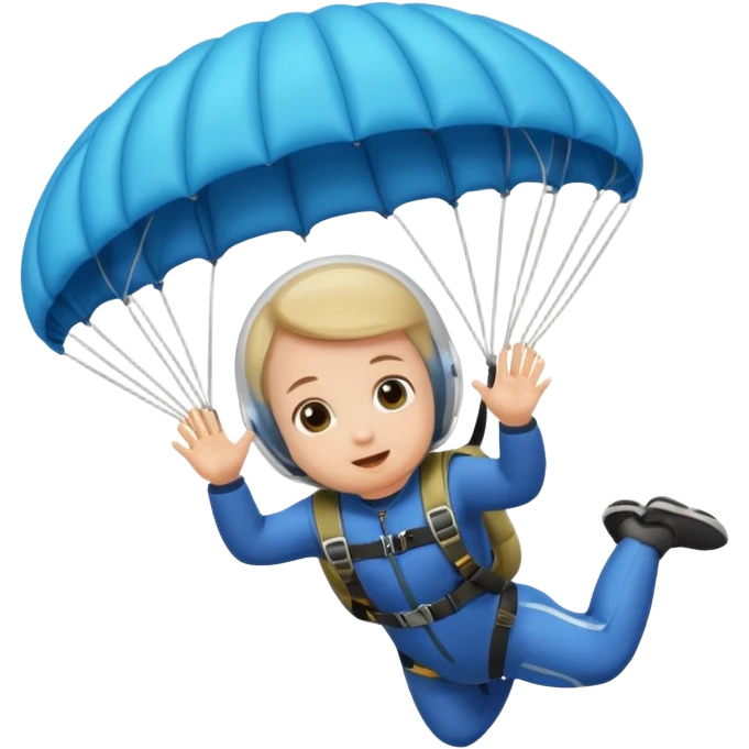 Skydiving baby with parachute and UFO emoji