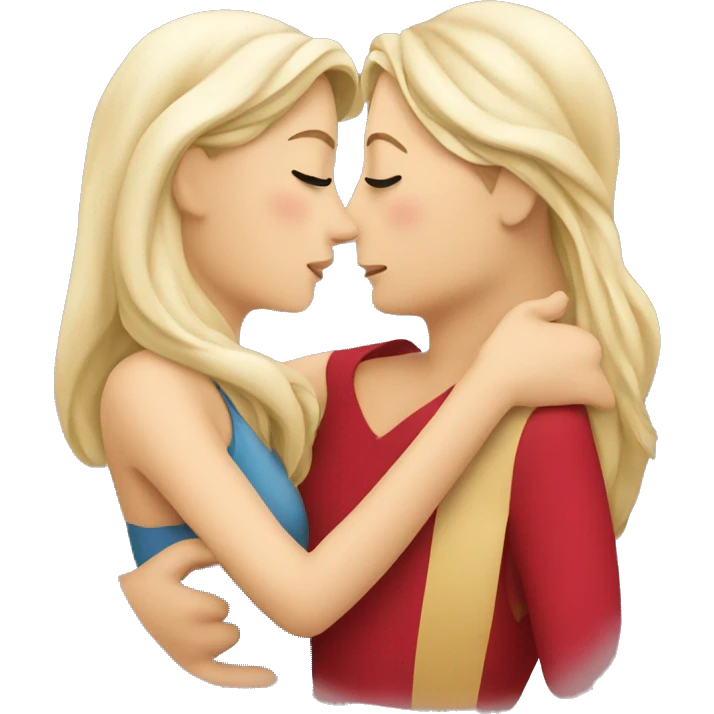 Hearts kissing a women emoji
