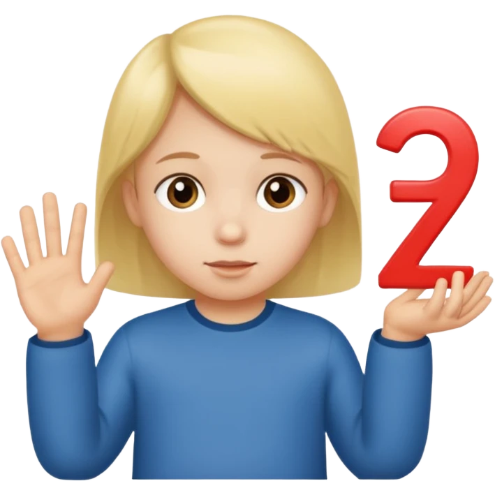 A Lil kid holding 6 7 emoji