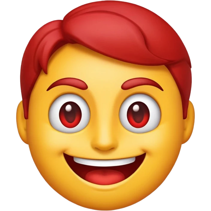 red-themed emoji character named DW, playful and energetic emoji