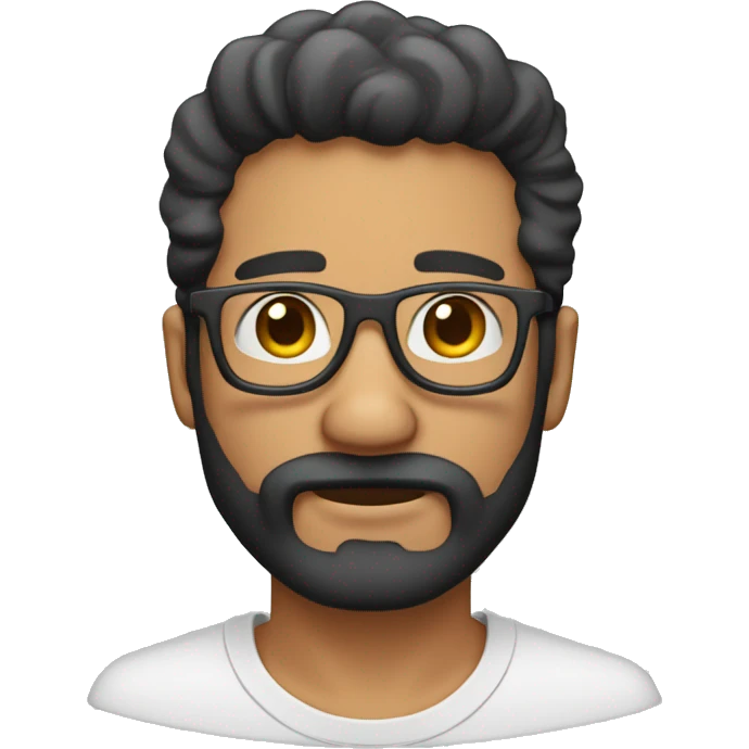 un hommbre sin pelo con lentes y barba emoji