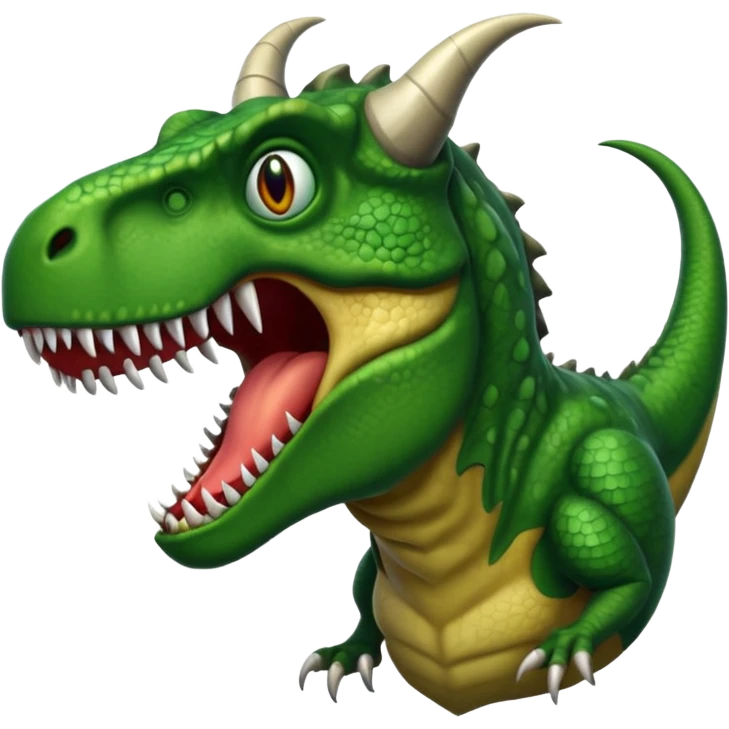 hyper realistic T. rex with horns emoji