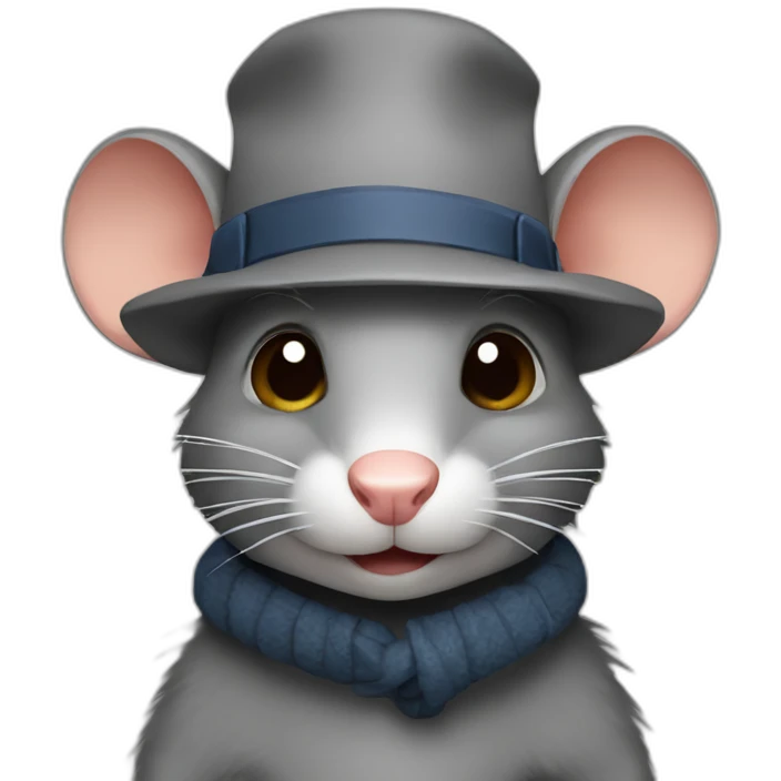 Rat with hat emoji