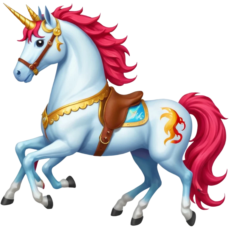 red horse agressive running unicorn money on the saddle text “ZGI” emoji