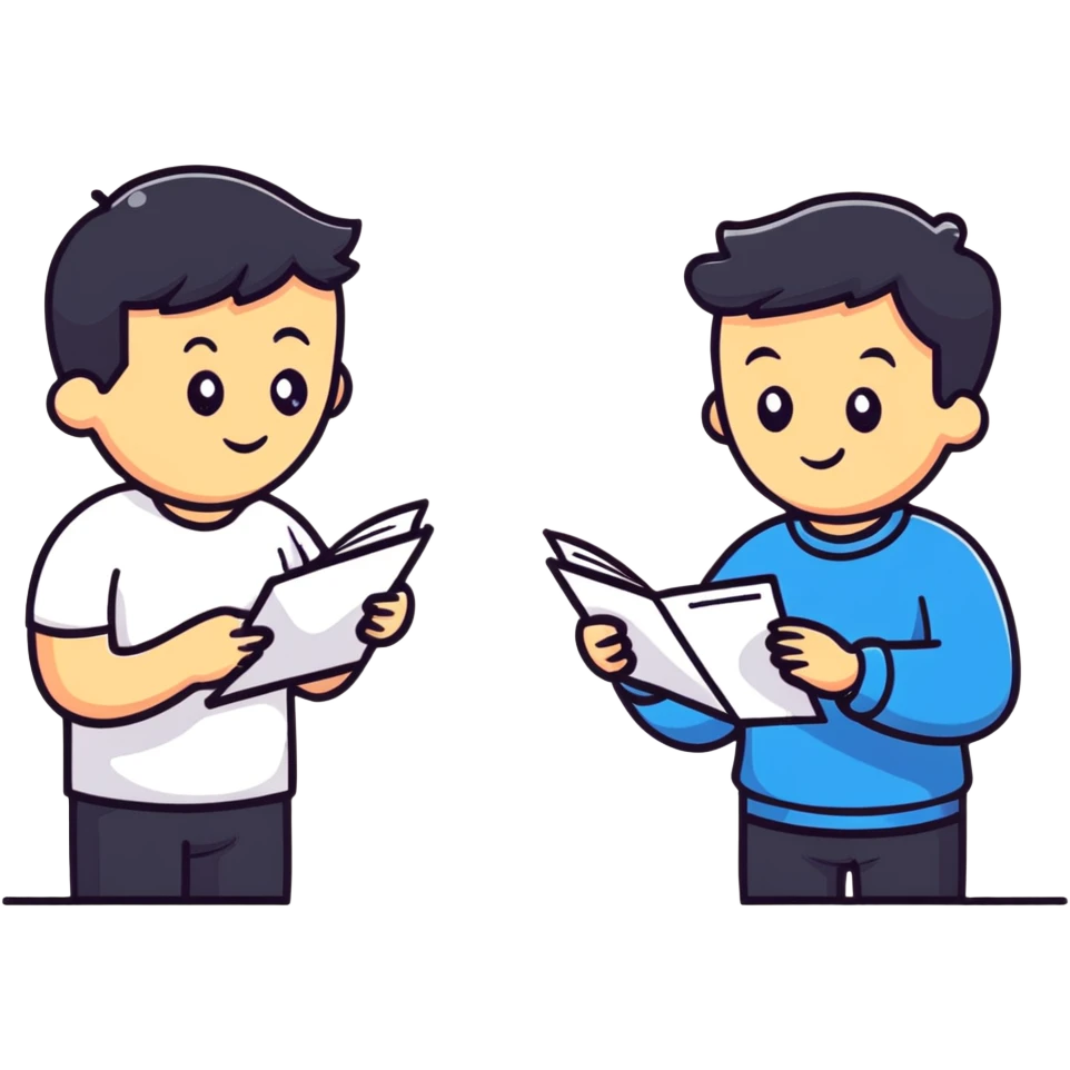 friends exchanging notes and letters emoji