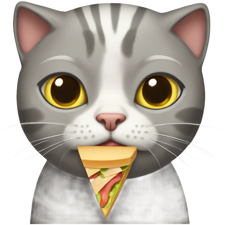 Cat with no hair with a sandwich  emoji