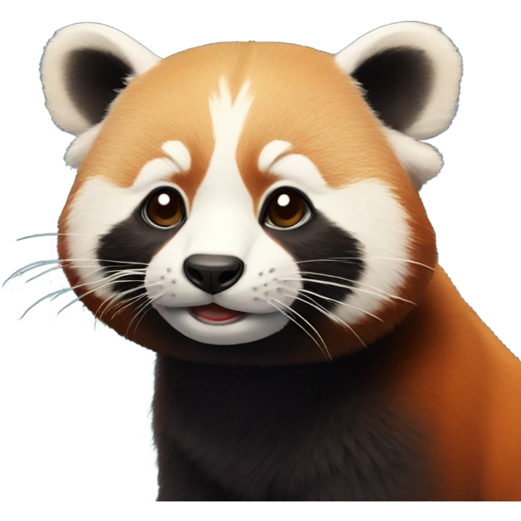 Simplified cute lesser panda emoji
