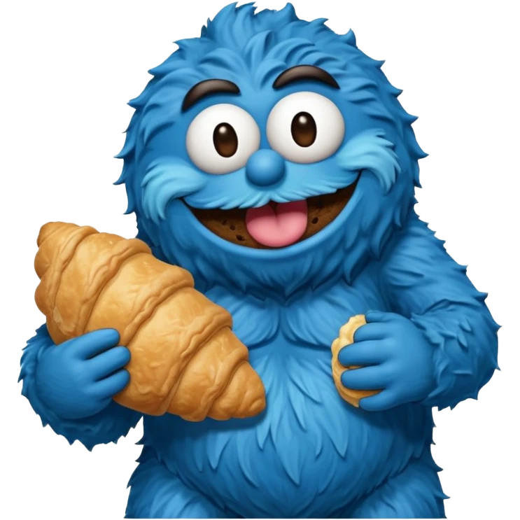 emoji from a french cookie monster with croissant emoji