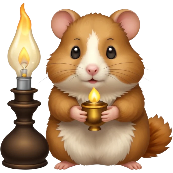Hamster holding oil lighting lamp emoji