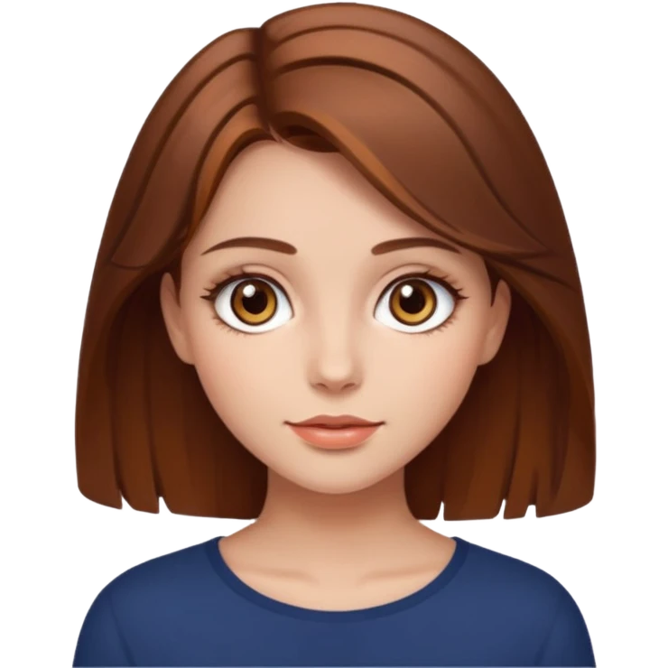 beautiful girl with creative and brown hair, hazel eyes emoji