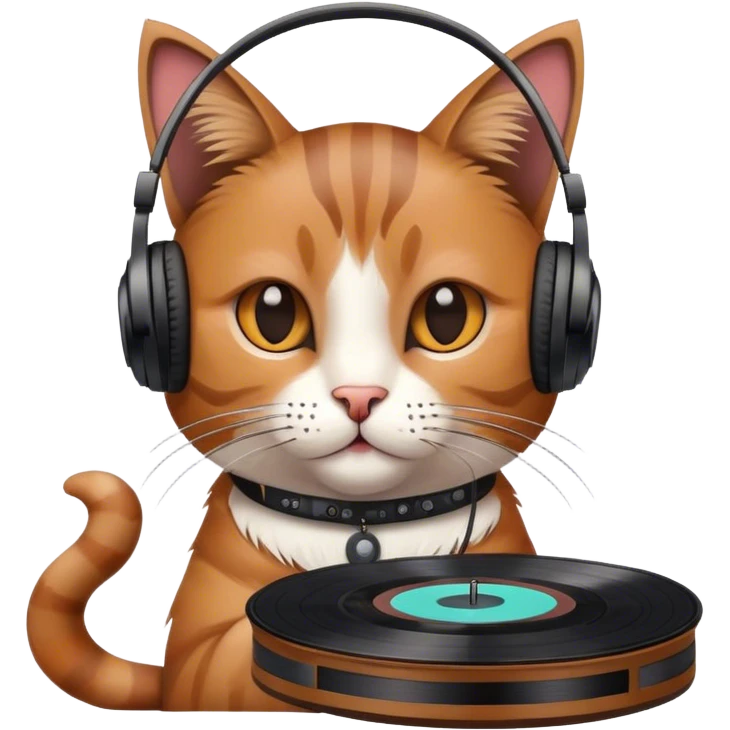 Cat doing dj emoji