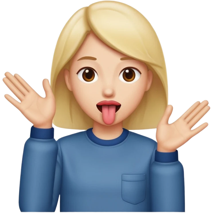 Tongue out hands to the side  emoji