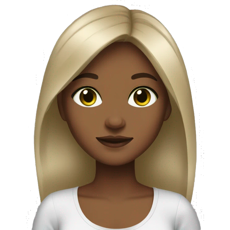 Brown girl green eyes medium hair brown hair  emoji