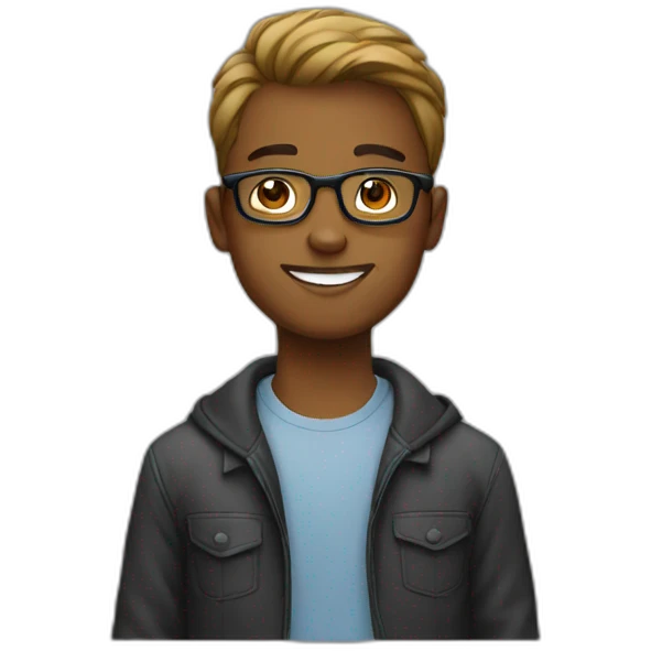young man with glasses emoji