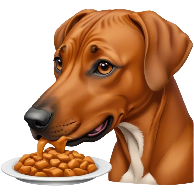 Rhodesian ridgeback Dog eating emoji