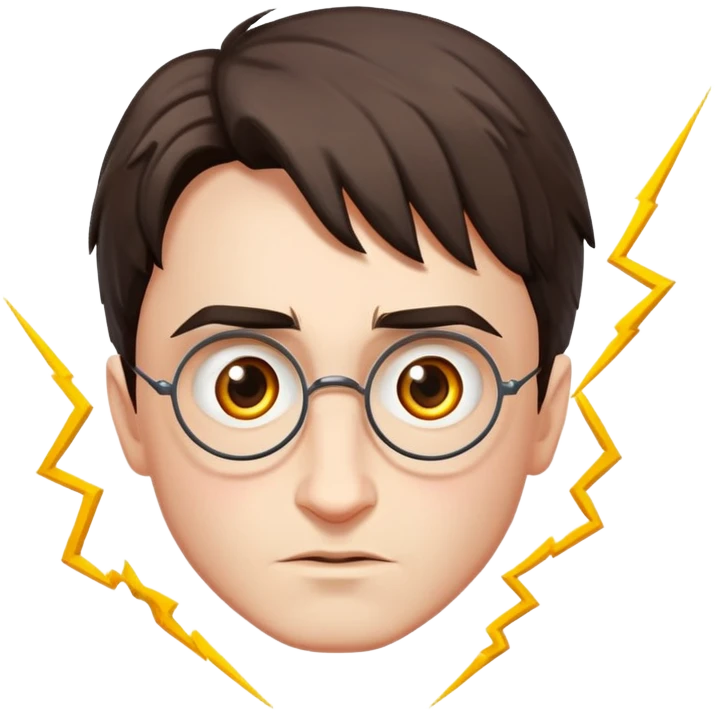 Harry Potter, between the eyebrows appear a Lightning-shaped scar  emoji