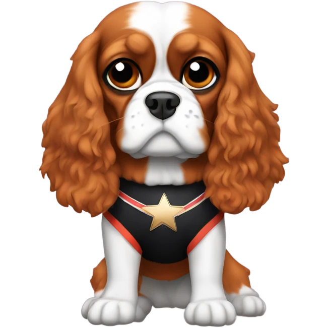 Cavalier King Charles wearing a wrestling outfit  emoji