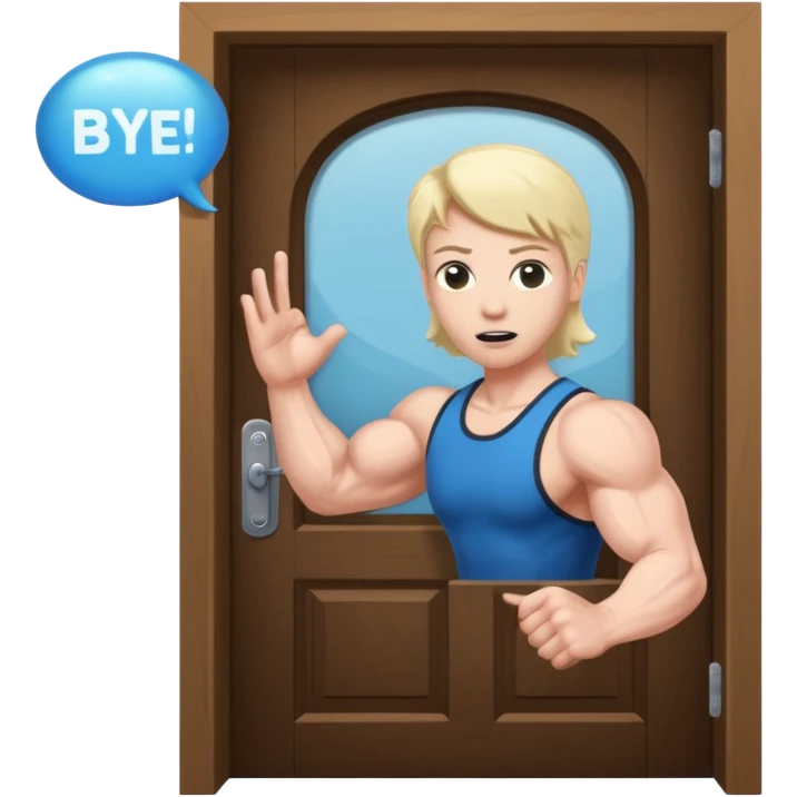 An arm slamming the door with a chat bubble that reads "Bye Felicia" emoji