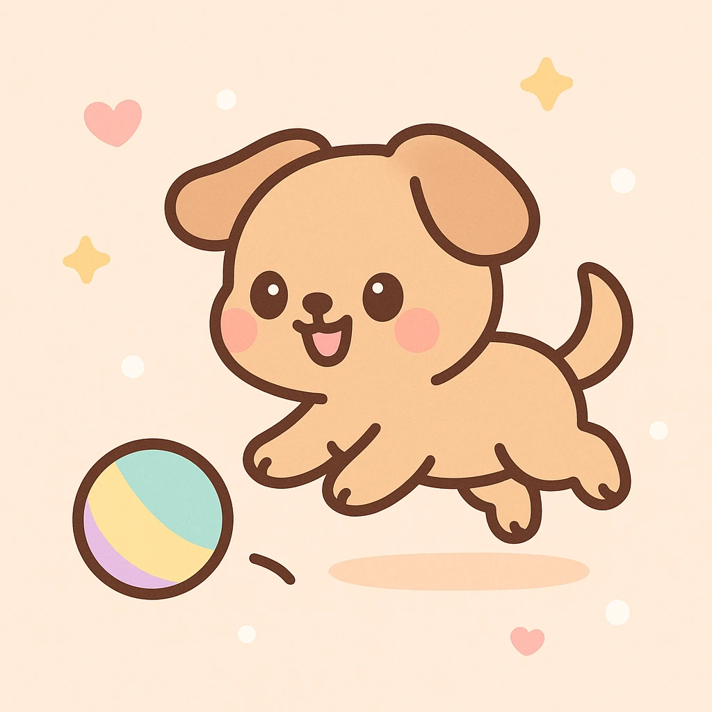 happy dog running after ball emoji