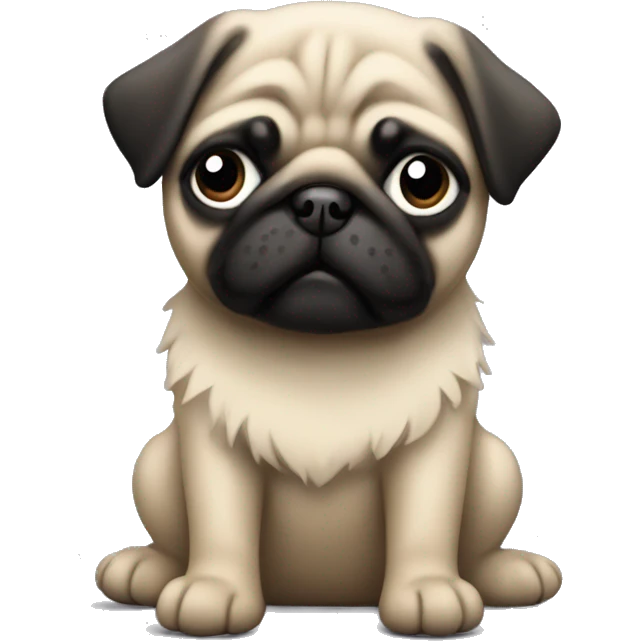 A pug puppy with scruffy fur emoji