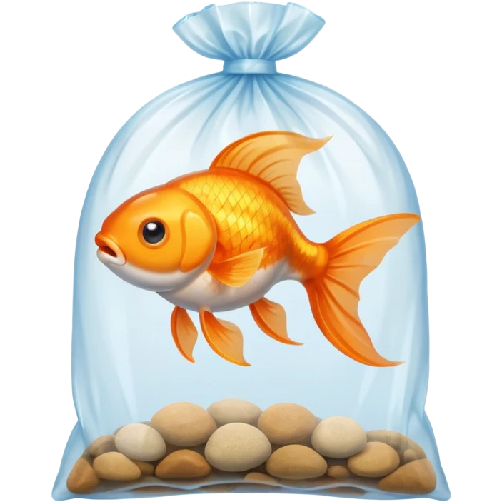 Just one ios  fish inside a plastic bag  emoji