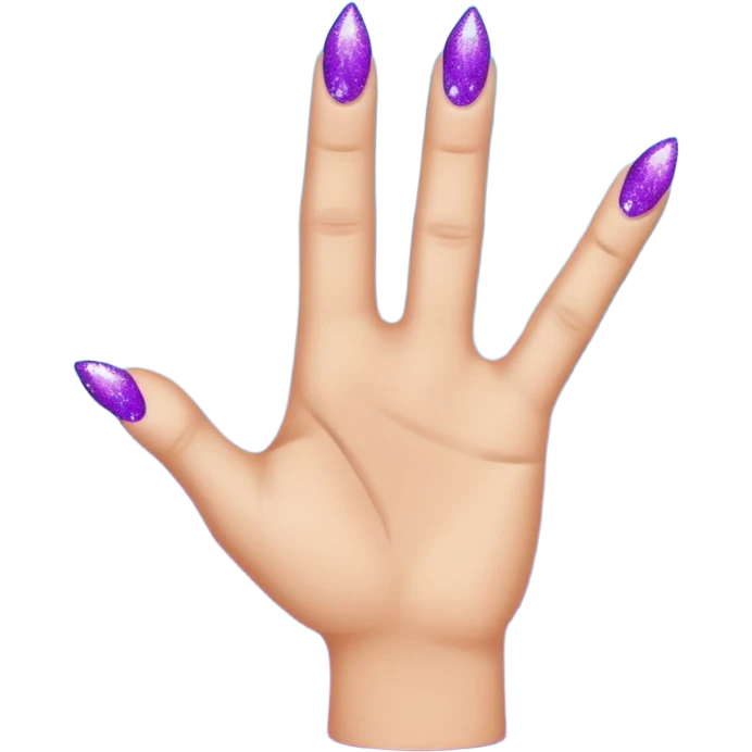 Glitter Roxo e Ciano Mão apontando para direita emoji