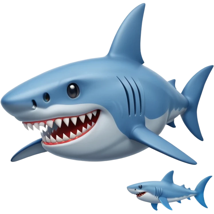 A shark with blue shoes on it's feet emoji