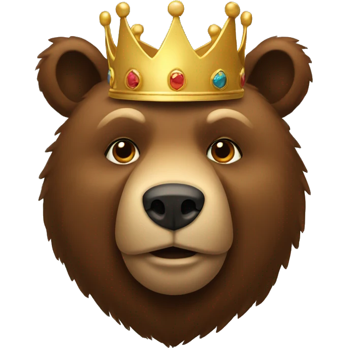 brown bear wearing golden crown emoji