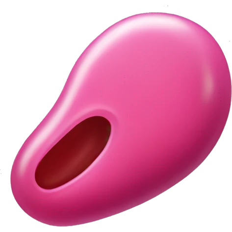 Kidney bean-shaped pink jelly emoji