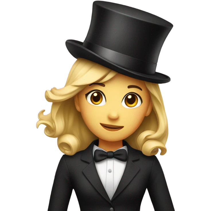 Girl with a top hat emoji