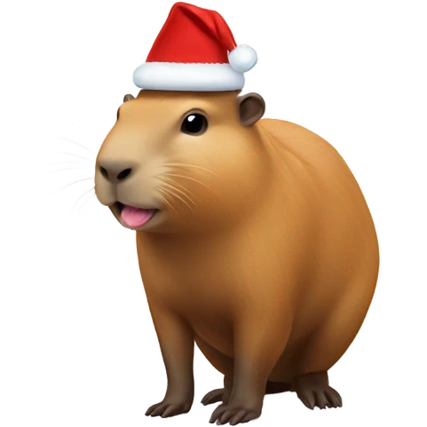 capybara wearing santahat emoji