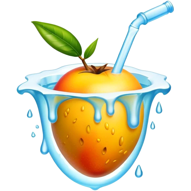 Mango passion fruit ice clashing into eachother and becoming watery emoji