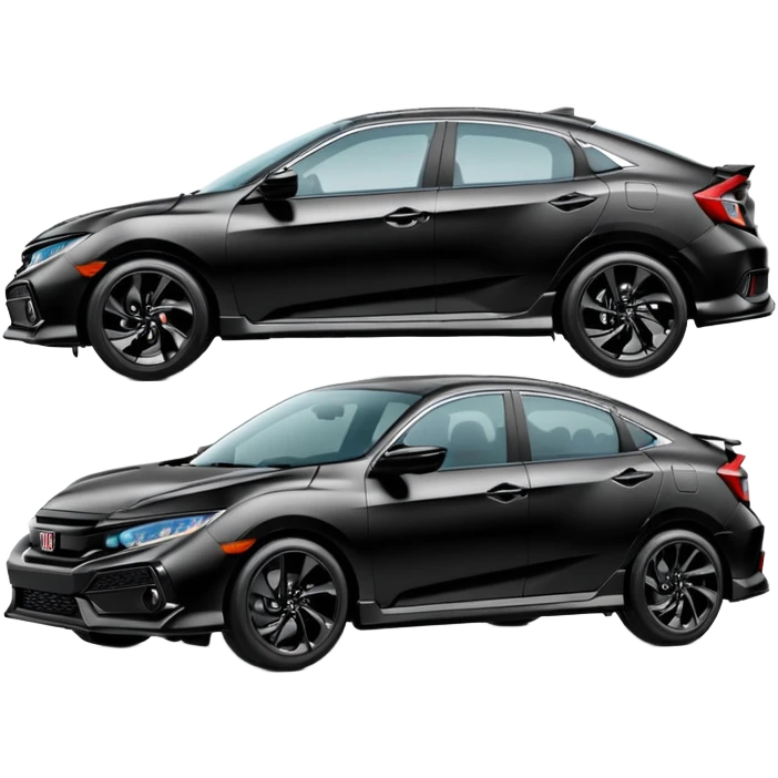 Make an emoji of a 2024 Honda civic sport with a black exterior with no added color  emoji