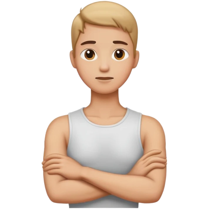 arms crossed holding neck emoji