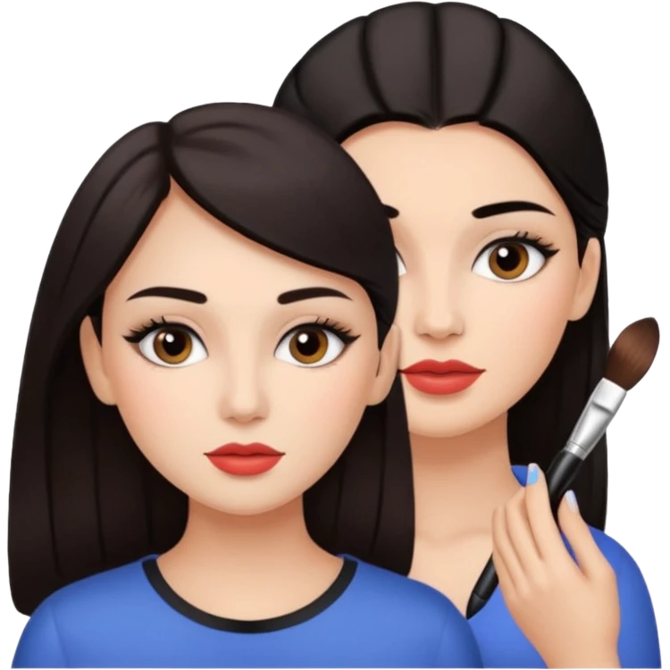 메이크업 받고 있는 여성 emoji