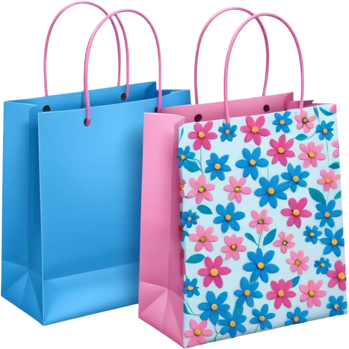 2 beautiful shopping bag with pattern emoji