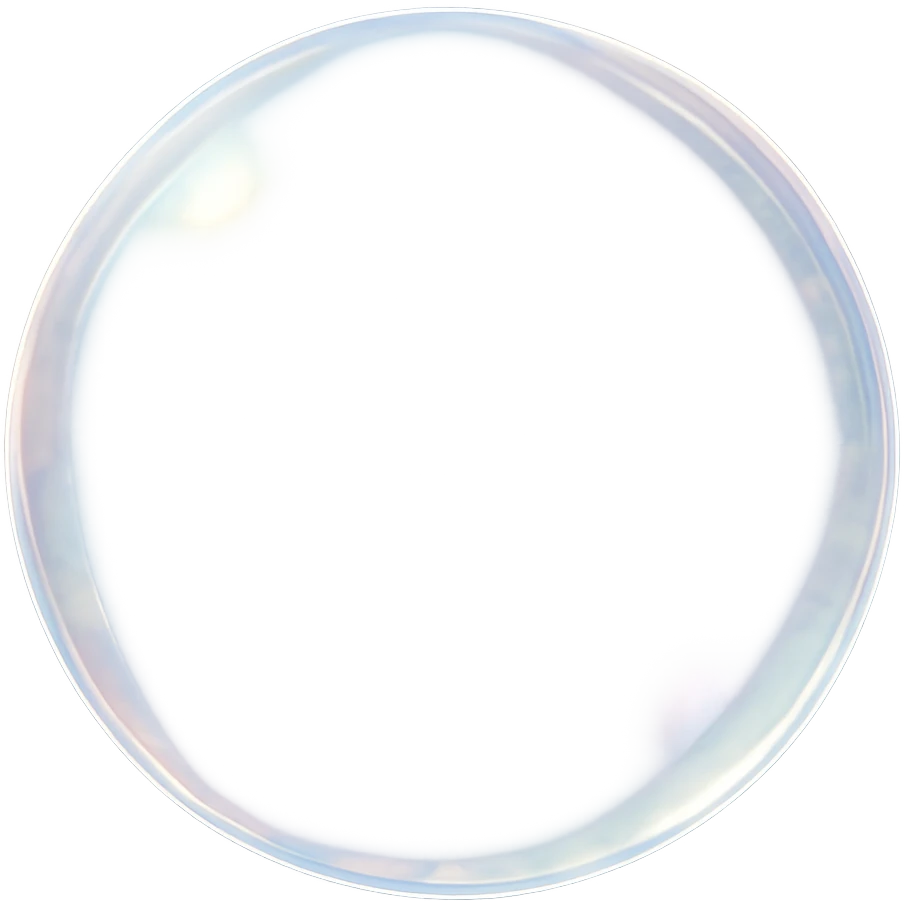 Make the bubble more clear and transparent, keeping the iridescent effect and soft glow, with no background. The style should maintain the delicate and ethereal look of the bubble. emoji