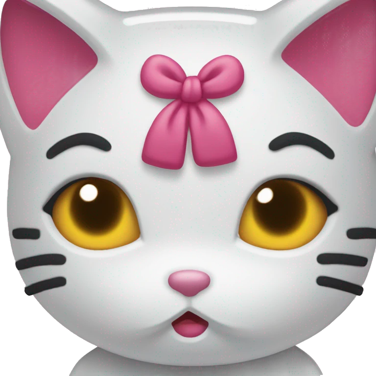 Hello kitty raising eyebrow emoji