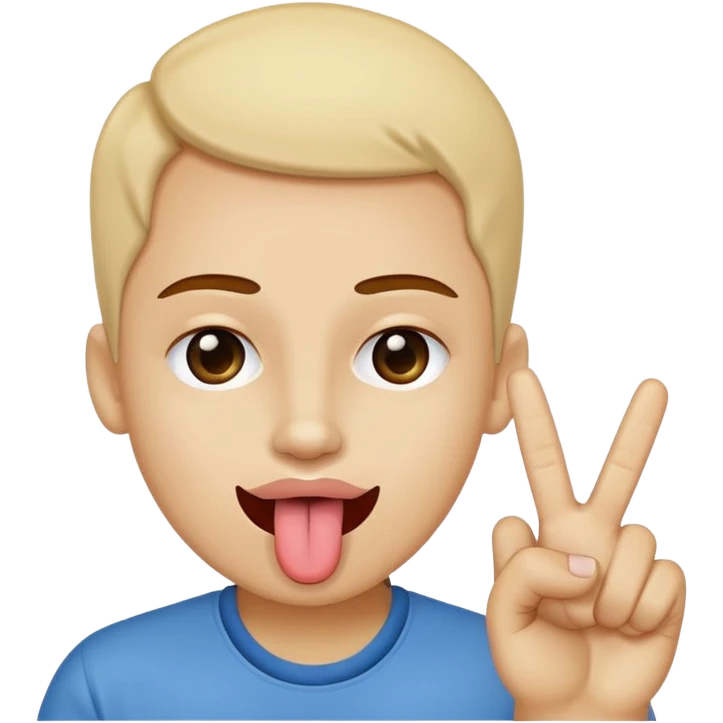 some one sticking out their tongue and having a peace sign with their fingers in between  emoji