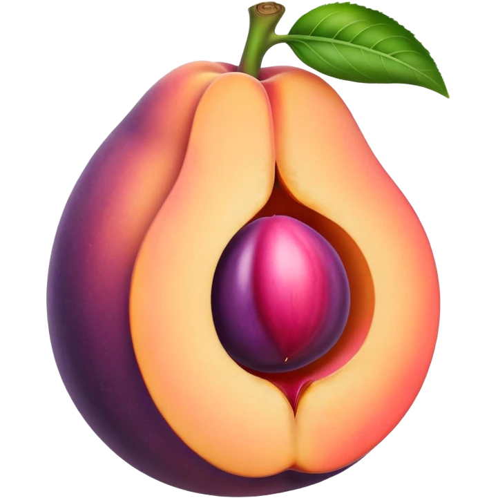 Peach with hole eggplant stuck in hole in peach  emoji
