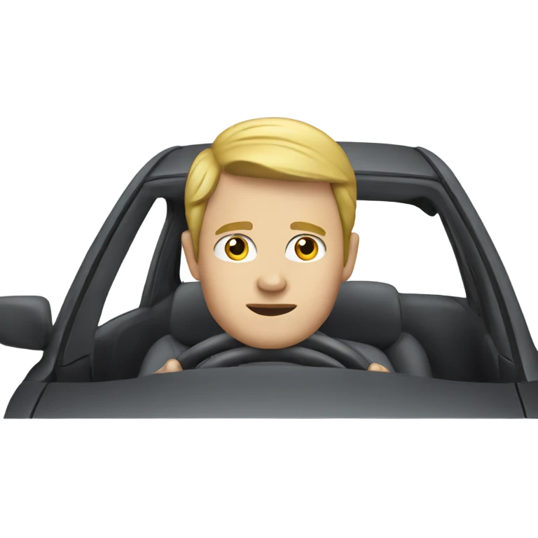 white man driving car emoji