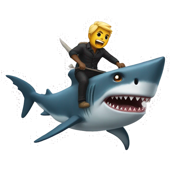 Demon riding a shark emoji