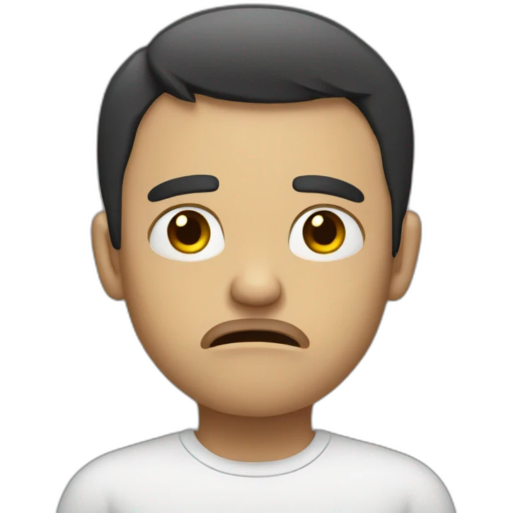 Person annoyed but sad emoji