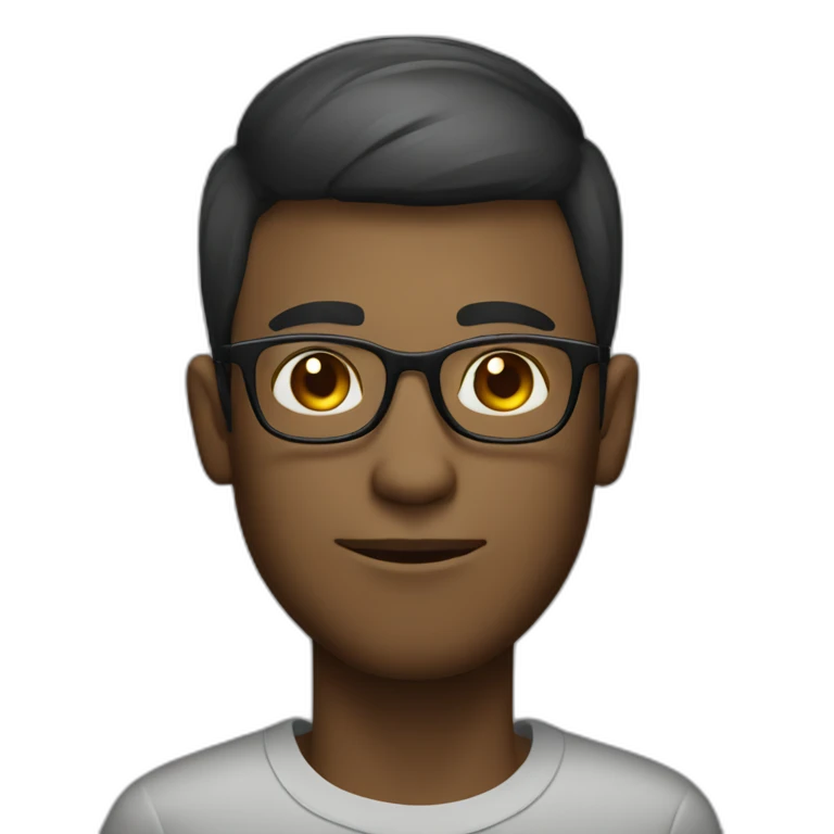 skinny web designer guy with short hair and glasses emoji