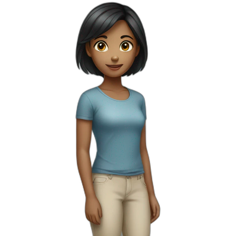 black-short-hair-young-girl emoji