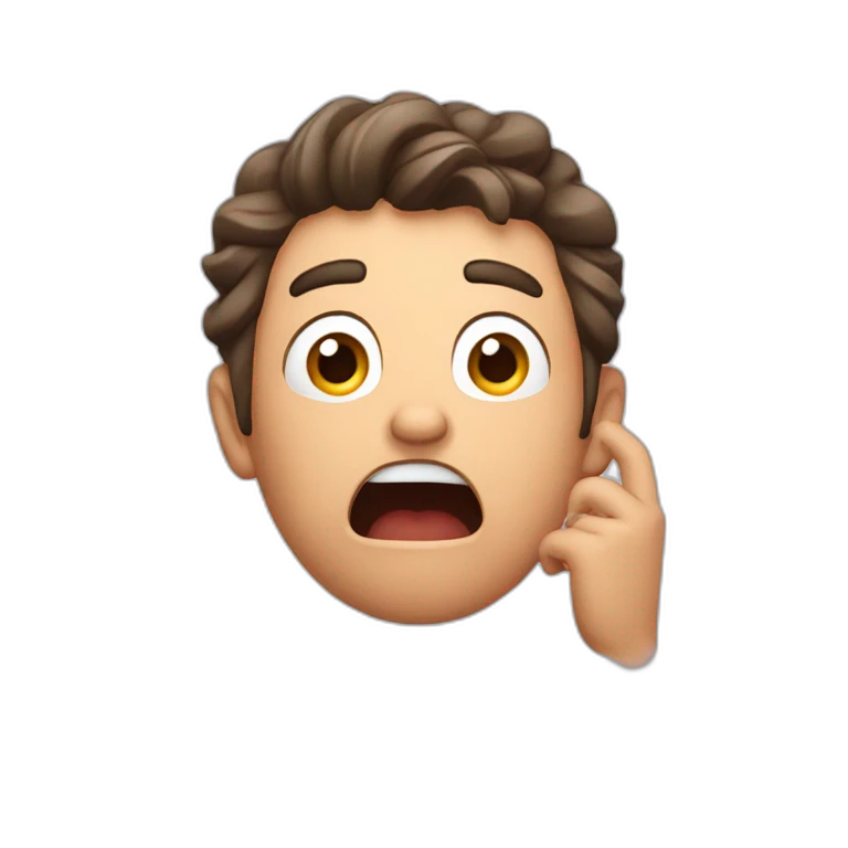 shocked man with his arm on his head emoji